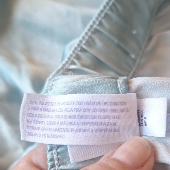 Stars Above Sky Green Satin Like Sleepwear Size S - Picture 5 of 5